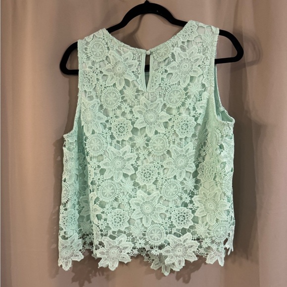 Cato Mint Lace Sleeveless Top - Picture 2 of 6